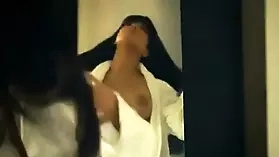 Sensual brunette Sunny Leone in a steamy solo masturbation performance