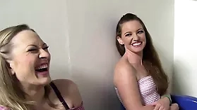 Vicky Vixen and Emily Eve in an interracial gloryhole adventure