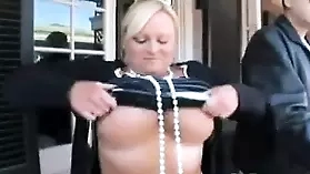 Public display of large breasts and pissing during Mardi Gras celebration